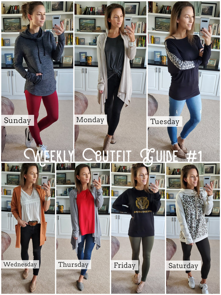 7 fall outfit ideas, weekly outfit guide for Maple Mercantile 