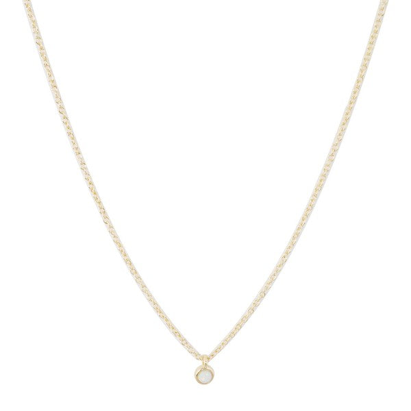 Opal Bezel Set Necklace