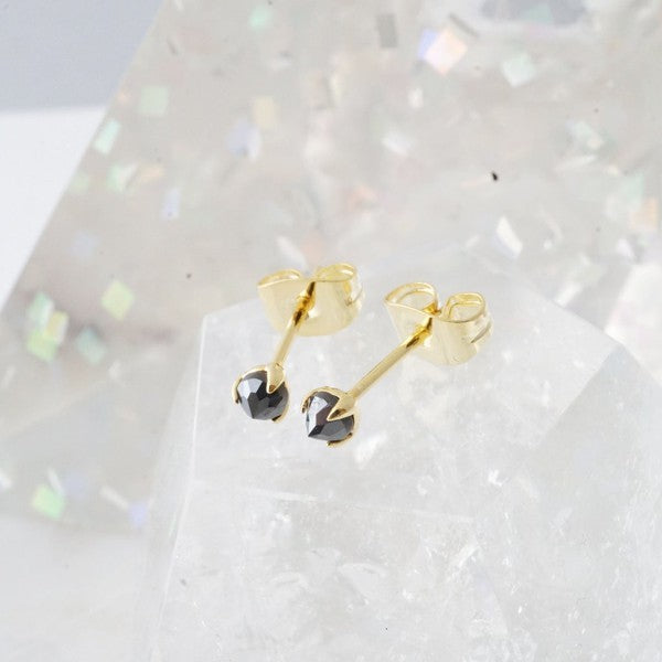 Tiny Black Iron Ore Solitaire Studs