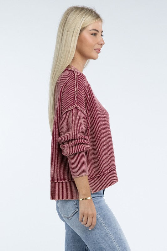 Washed Side Slit Sweater