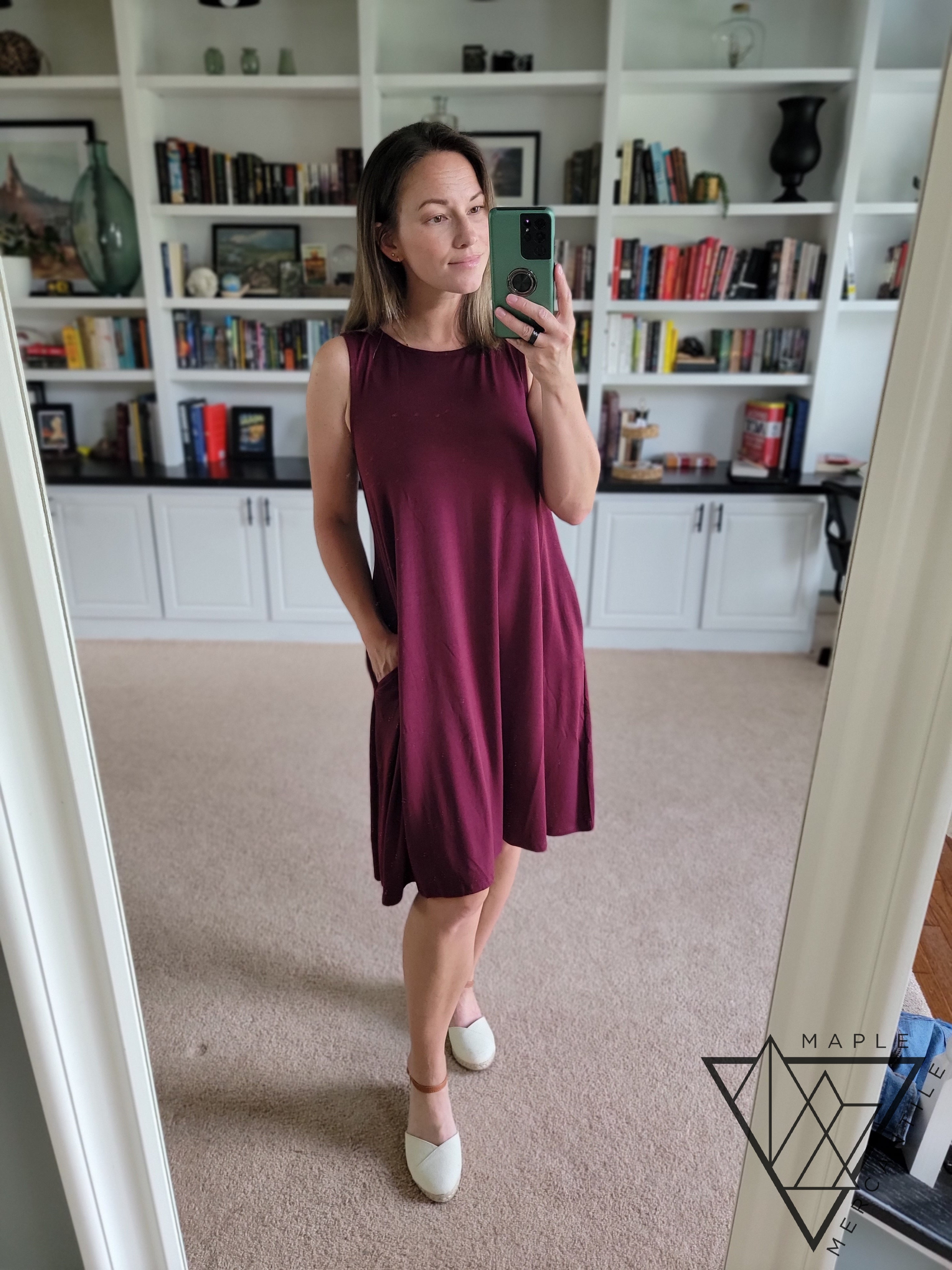Sleeveless Flared Pocket Dress – Maple Mercantile