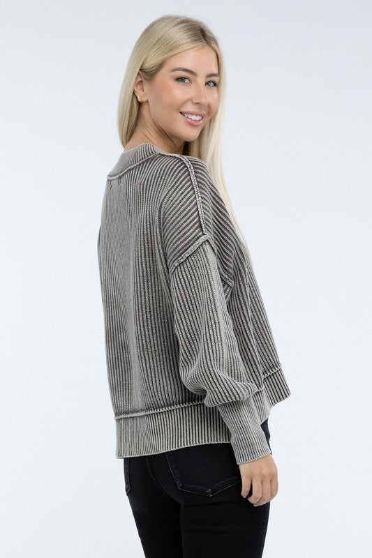 Washed Side Slit Sweater