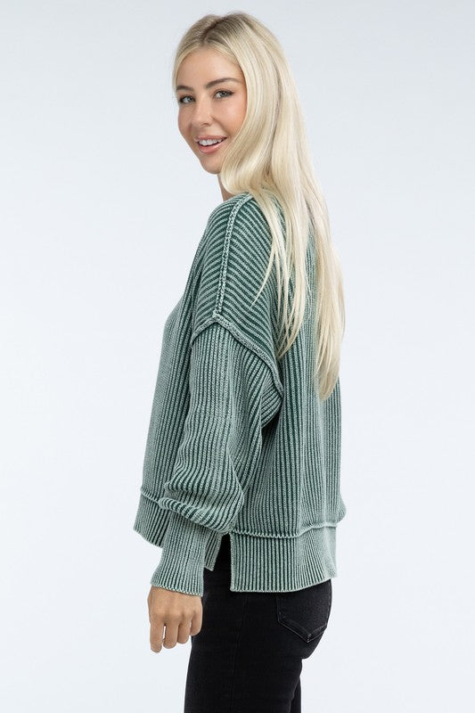 Washed Side Slit Sweater