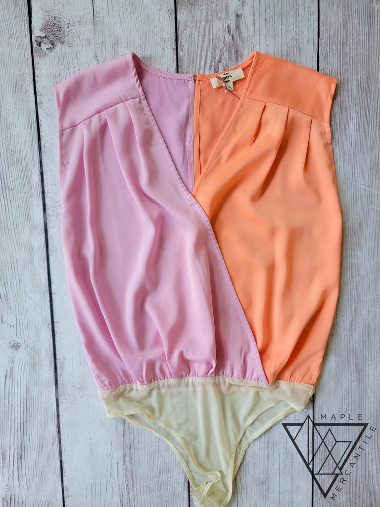 Colorblock Peach Lavender Bodysuit