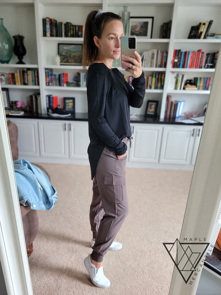 High Waisted Active Joggers - Cocoa