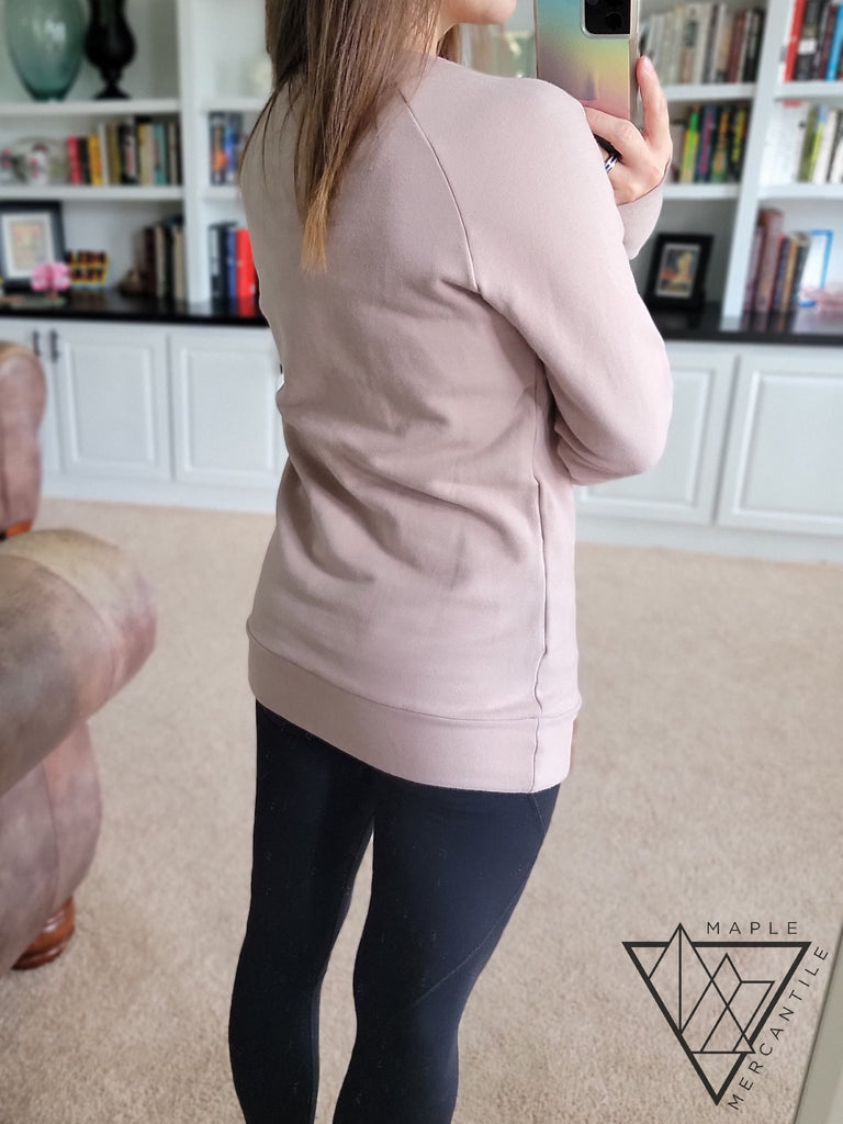 Ampersand Avenue Side Zip pullover - Dusty Mauve