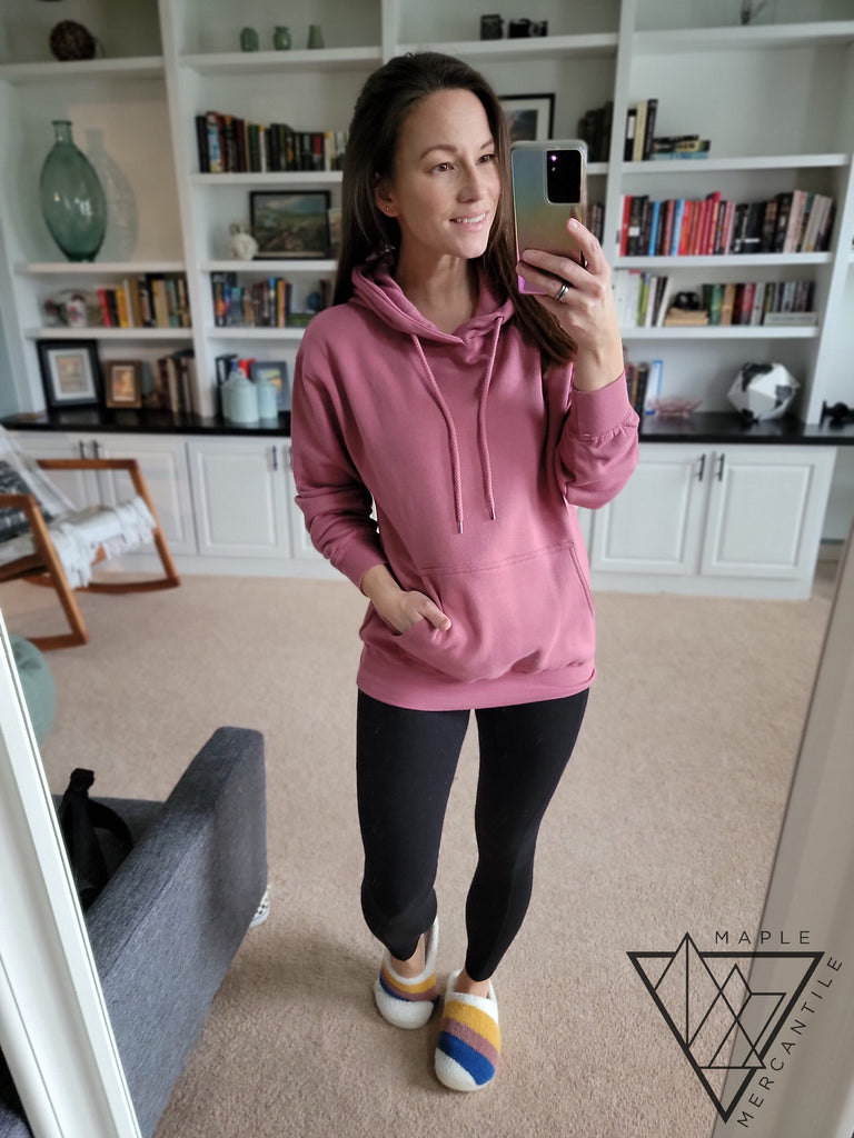 Relaxed Fit Pullover Hoodie - Begonia Pink