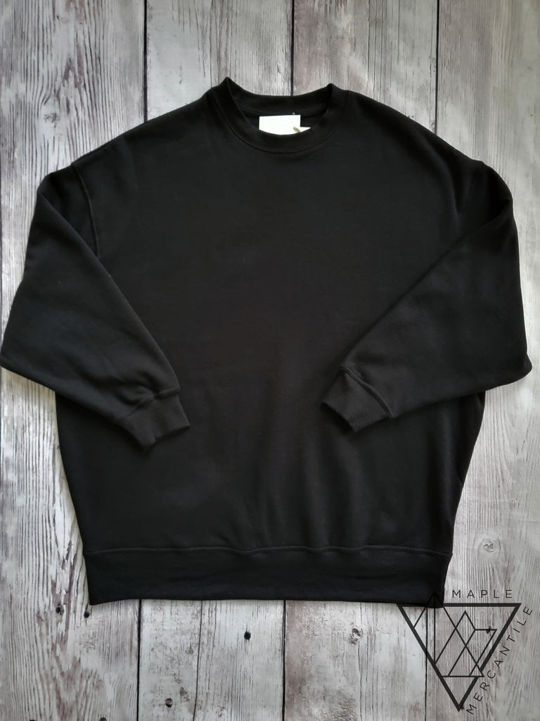 Oversized Crew Neck Sweatshirt - Black